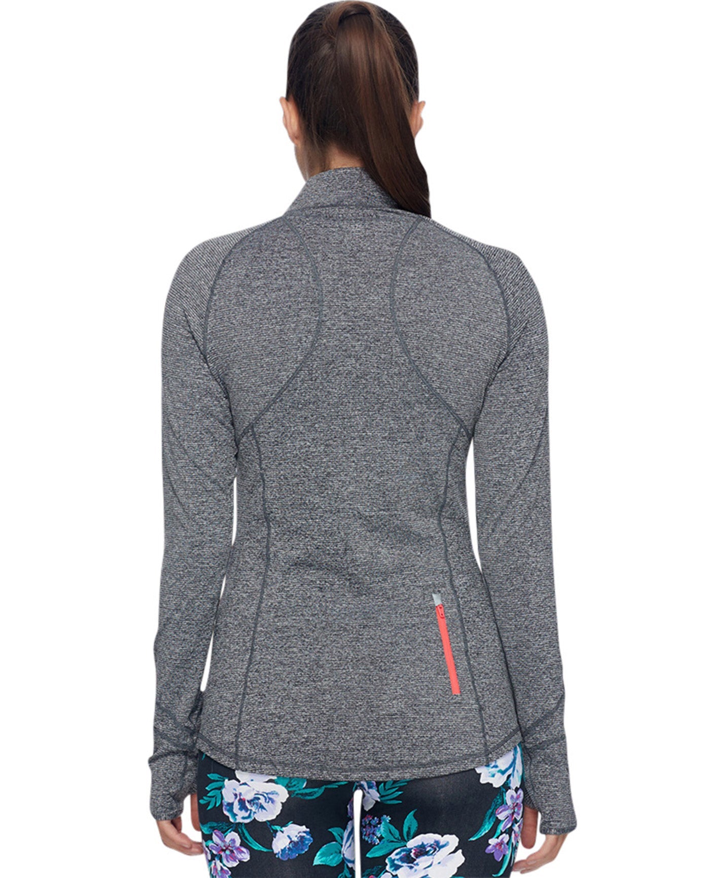 BACK OF BODY GLOVE SPORT CHUGI ZIP FRONT JACKET | BGS HEATHER GREY