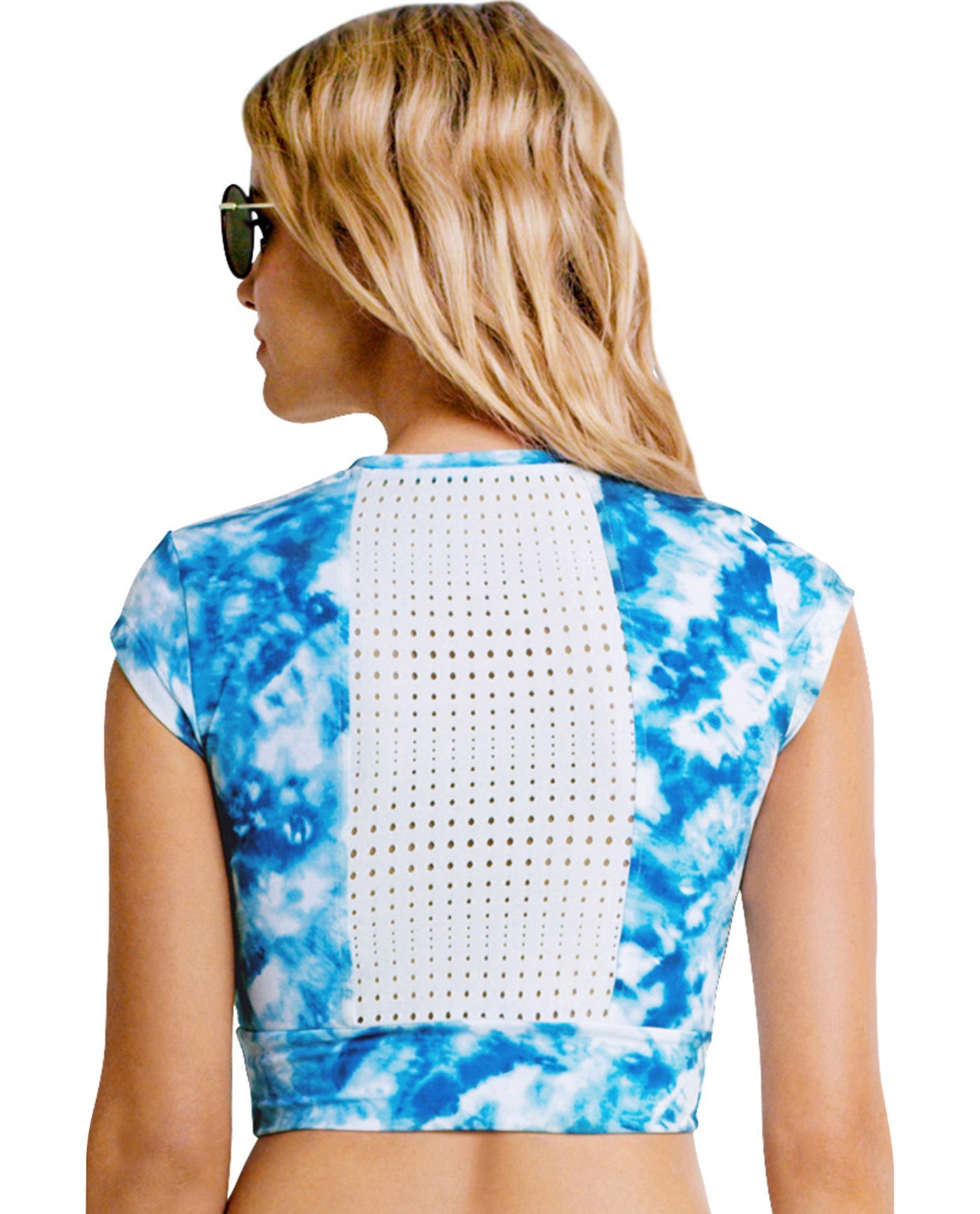 BACK OF SEAFOLLY ACTIVE CROP TOP | SEA CARIBBEAN INK