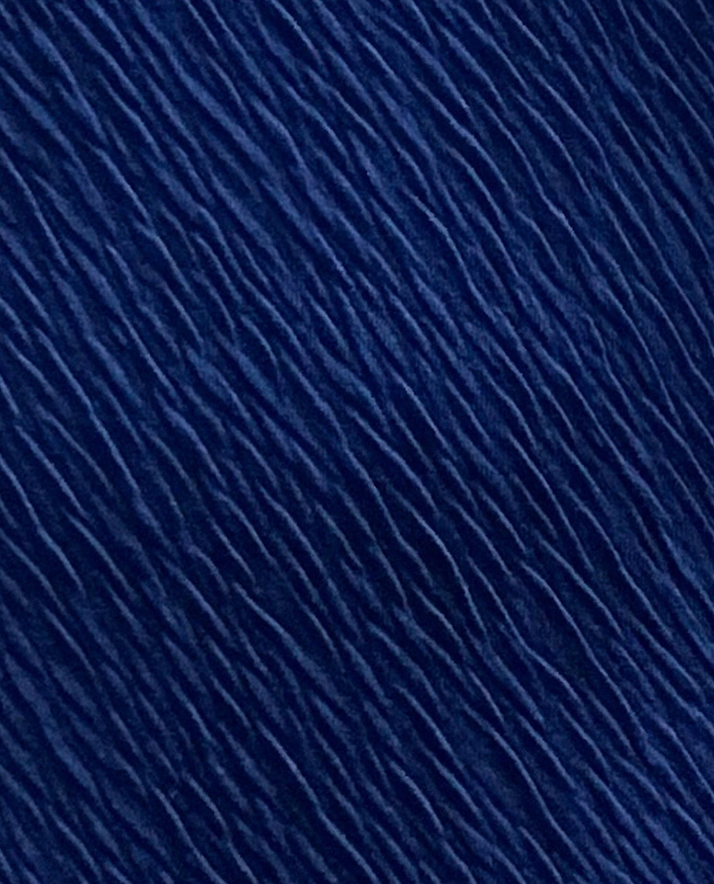 FABRIC DETAIL VIEW OF CHLORINE RESISTANT AQUAMORE SOLID LUXE TEXTURED HIGH NECK PLUS SIZE SWIMSUIT | 058AQL LUXE NAVY