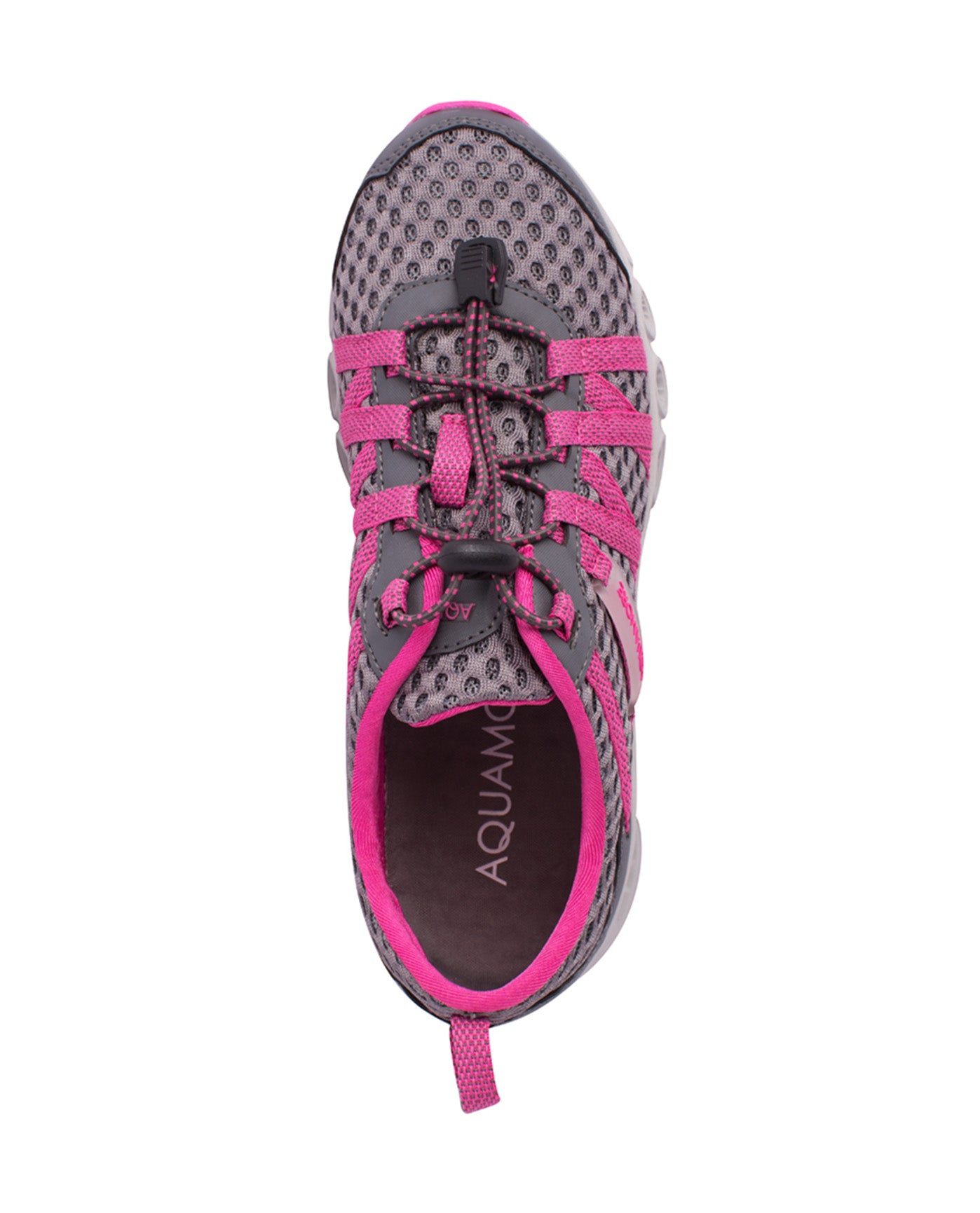 TOP VIEW OF CHLORINE RESISTANT AQUAMORE COLOR BLOCK AQUACISER WOMEN'S WATER SHOE | 105 AQM PINK