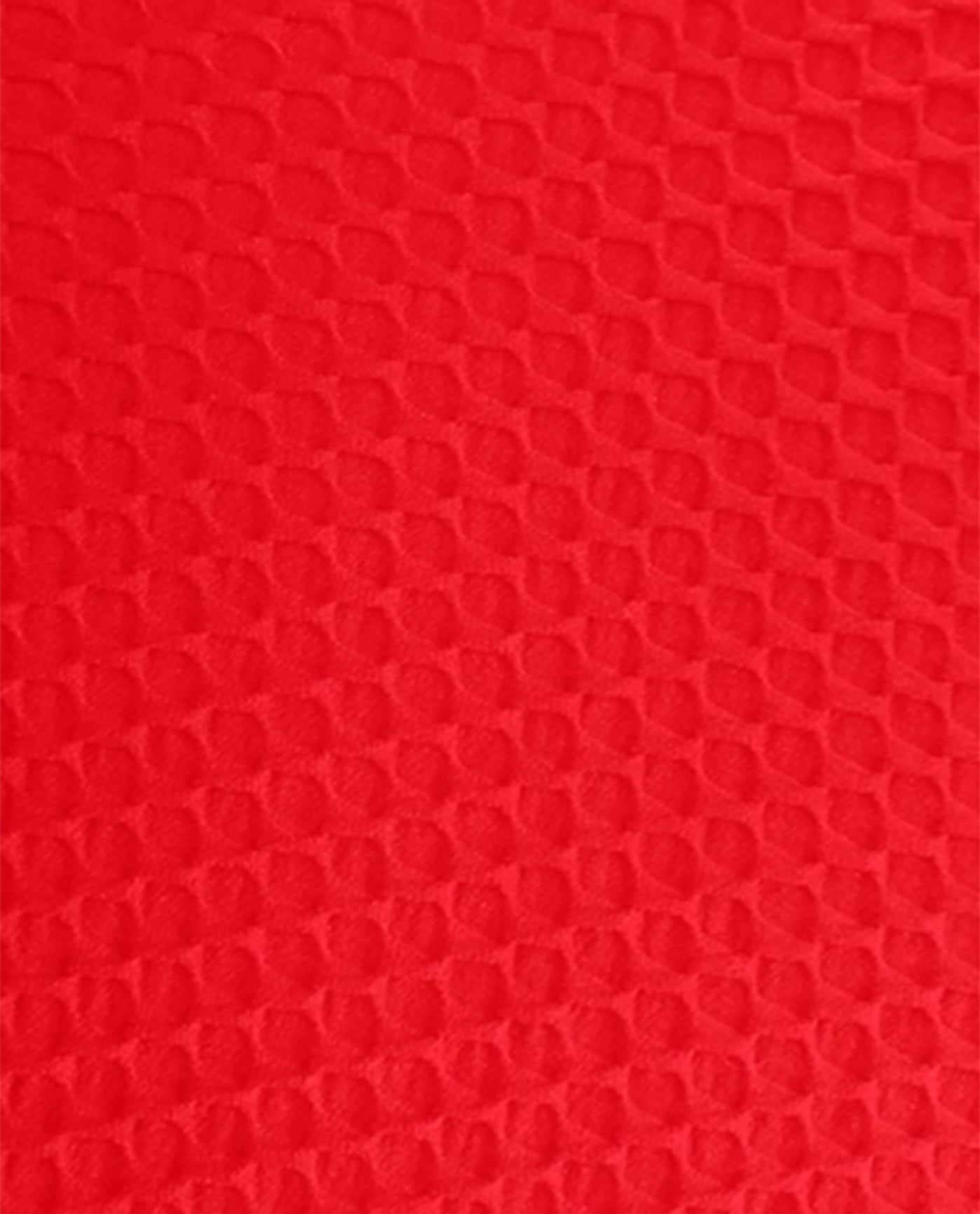FABRIC SWATCH VIEW OF CHLORINE RESISTANT AQUAMORE COLOR BLOCK TEXTURED SPORTY ONE PIECE SWIMSUIT | 616 AQT TEXTURED SCARLET
