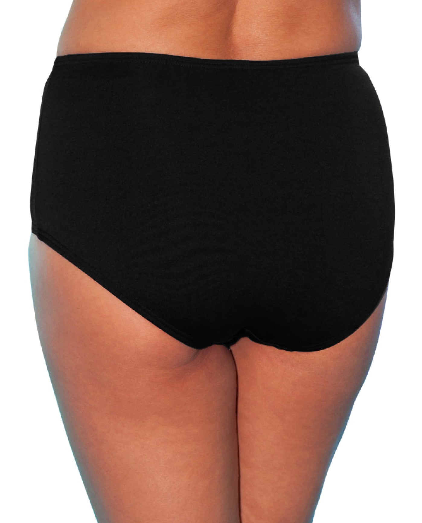 BACK OF CHLORINE RESISTANT TYR BLACK ELITE HIGH WAIST SWIM BOTTOM | 001 TYR BLACK
