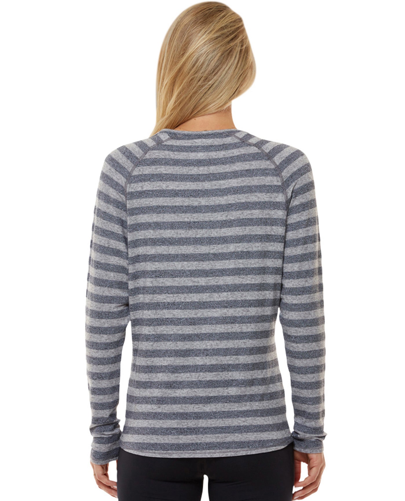 BACK OF SHAPE LONG SLEEVE TEE | SHA HEATHER GREY STRIPE