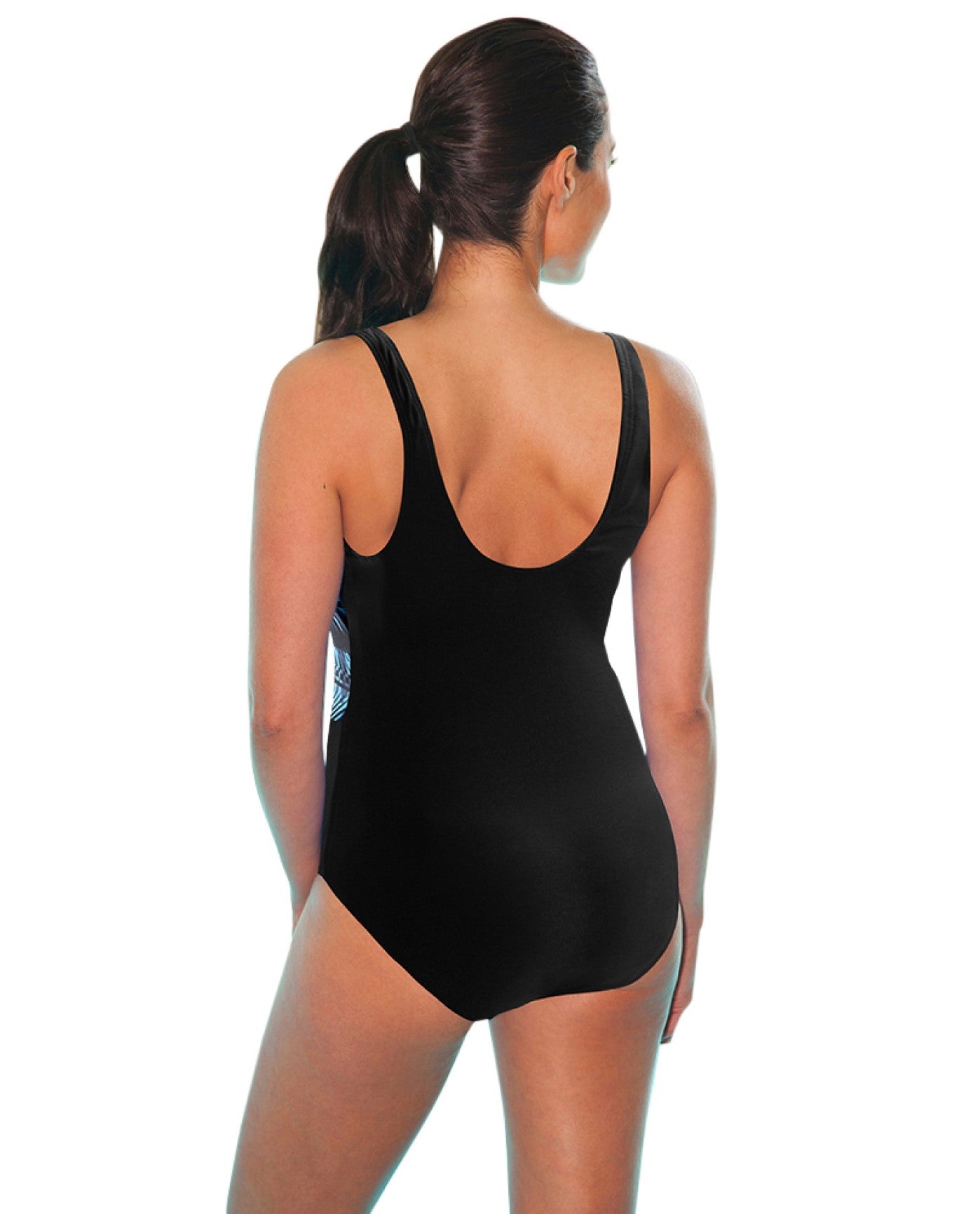 BACK OF CHLORINE RESISTANT TYR BYRON BAY CONTROLFIT SCOOP NECK PLUS SIZE SWIMSUIT | 011 TYR BYRON BAY