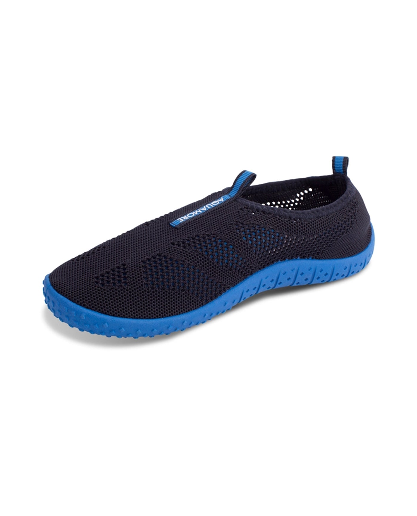 FRONT VIEW OF CHLORINE RESISTANT AQUAMORE COLOR BLOCK MESH AQUA WALKER WOMEN'S WATER SHOE | 103 AQM NAVY