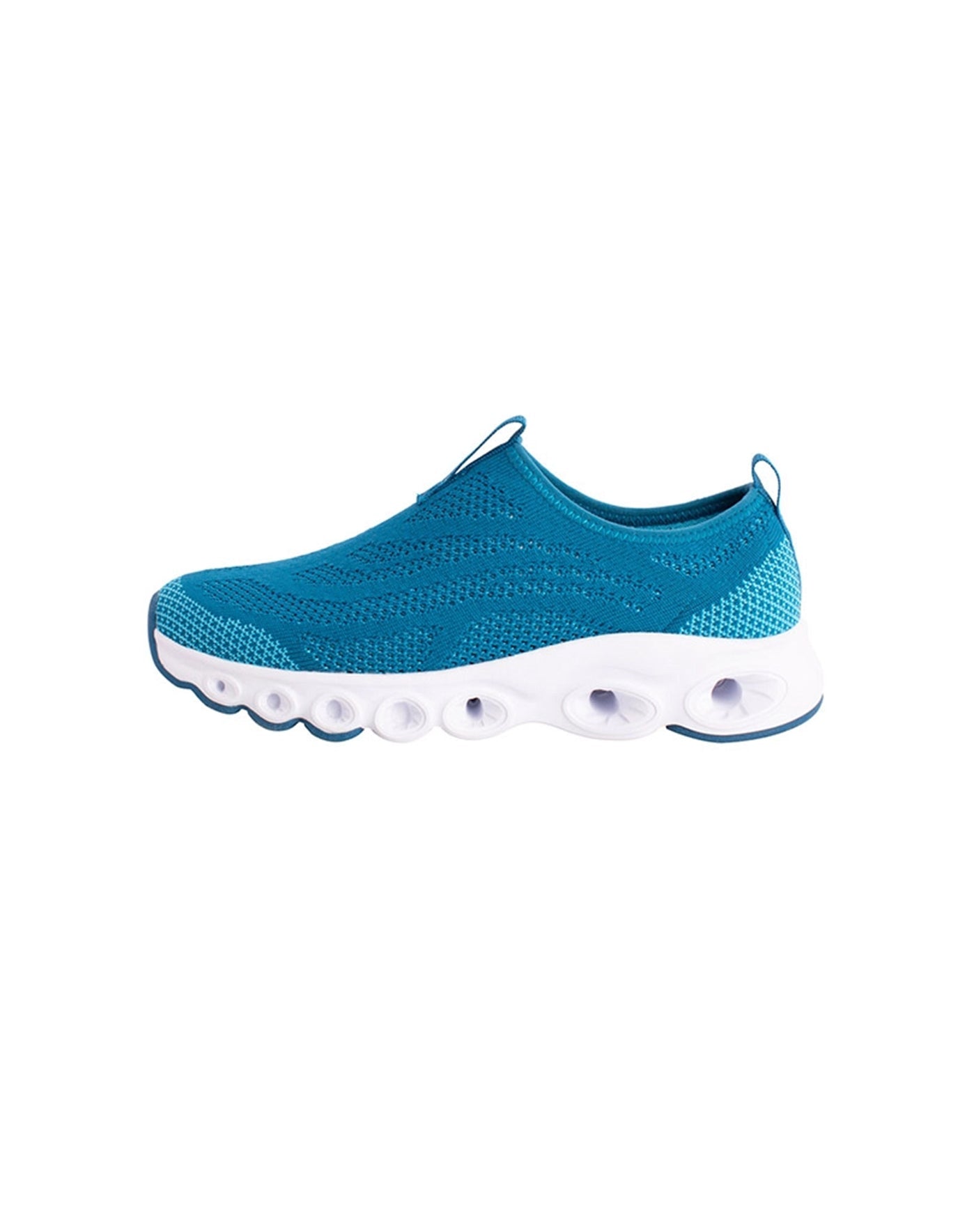 LEFT SIDE VIEW OF CHLORINE RESISTANT AQUAMORE COLOR BLOCK AQUA CRUISER WOMEN'S WATER SHOE | 110 AQM DEEP TEAL