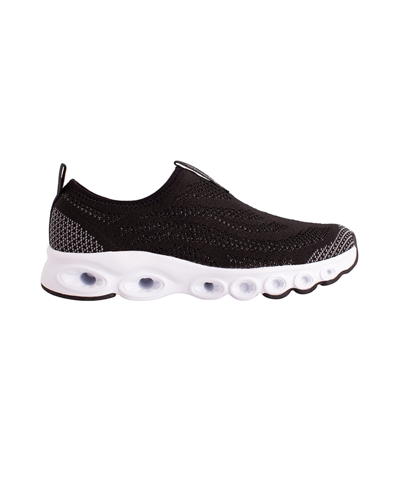 RIGHT SIDE VIEW OF CHLORINE RESISTANT AQUAMORE COLOR BLOCK AQUA CRUISER WOMEN'S WATER SHOE | 111 AQM BLACK