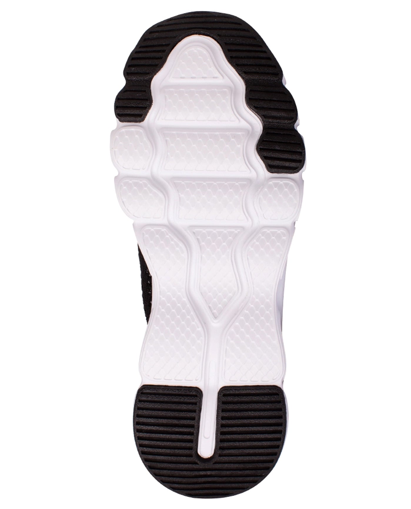 BOTTOM VIEW OF CHLORINE RESISTANT AQUAMORE COLOR BLOCK AQUA CRUISER WOMEN'S WATER SHOE | 111 AQM BLACK