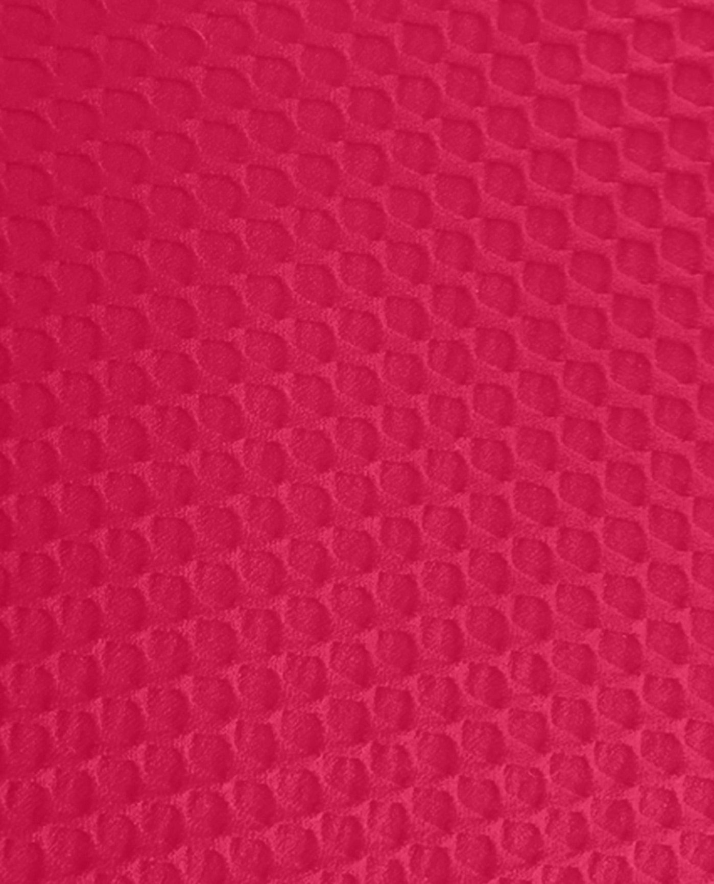 FABRIC SWATCH VIEW OF CHLORINE RESISTANT AQUAMORE COLOR BLOCK TEXTURED HIGH NECK ONE PIECE SWIMSUIT | 611 AQT TEXTURED RASPBERRY