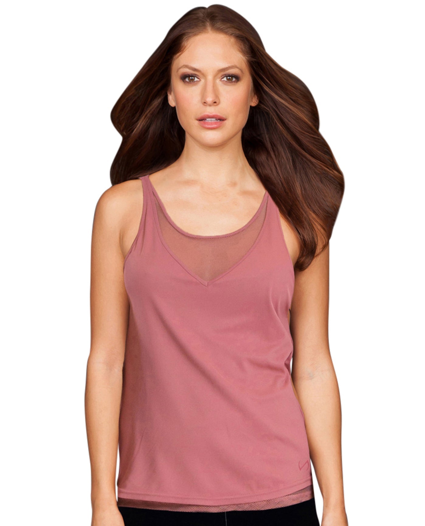 FRONT OF TLF APPAREL V NECK MESH UNDERLAY TANK TOP | TLF PRIMA