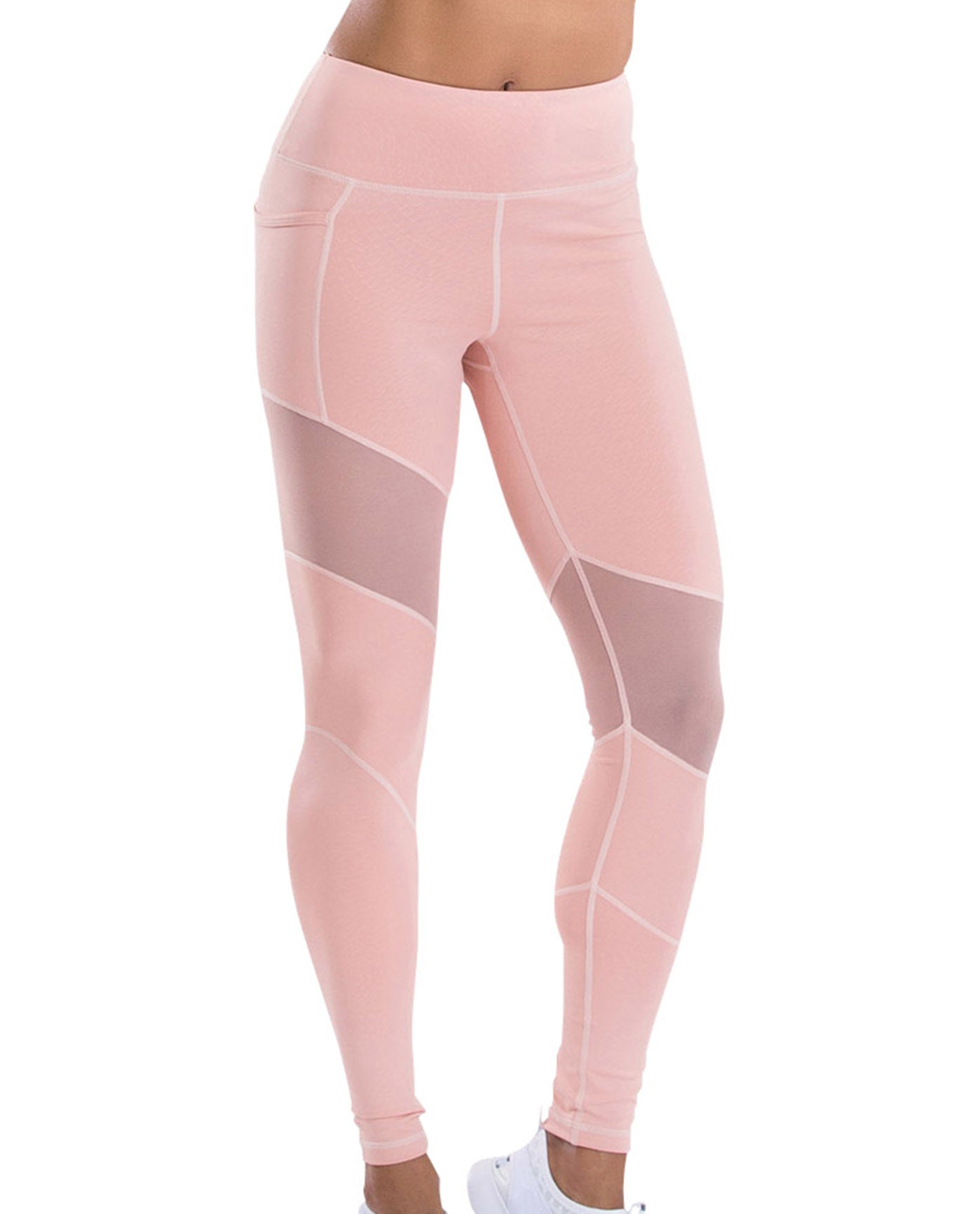 FRONT OF TLF APPAREL PRIMA MESH PANEL MARGOUX LEGGING | TLF BLUSH