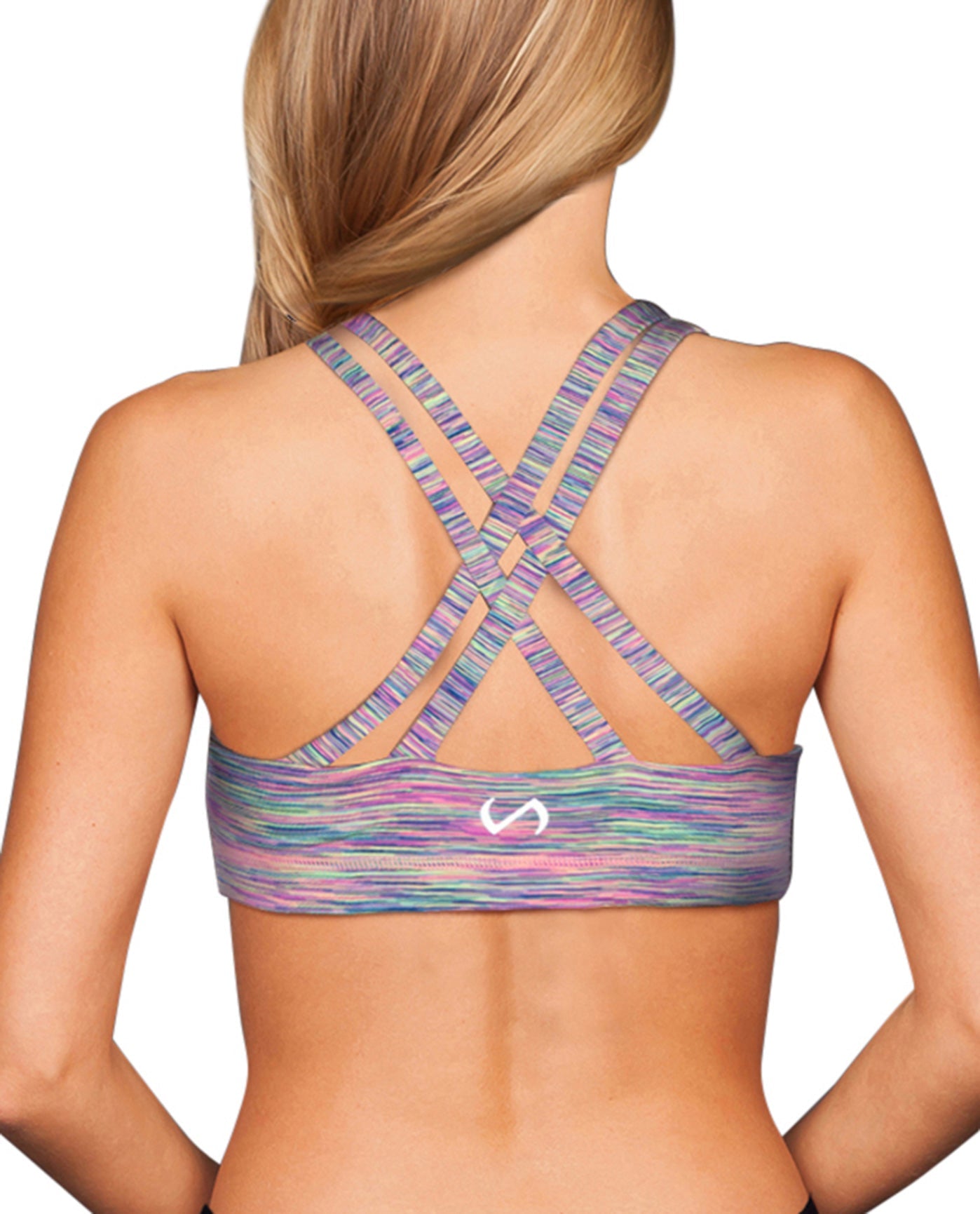 BACK OF TLF APPAREL TKO CRISS CROSS BOUND LOW IMPACT SPORTS BRA | TLF CAKE SPACE