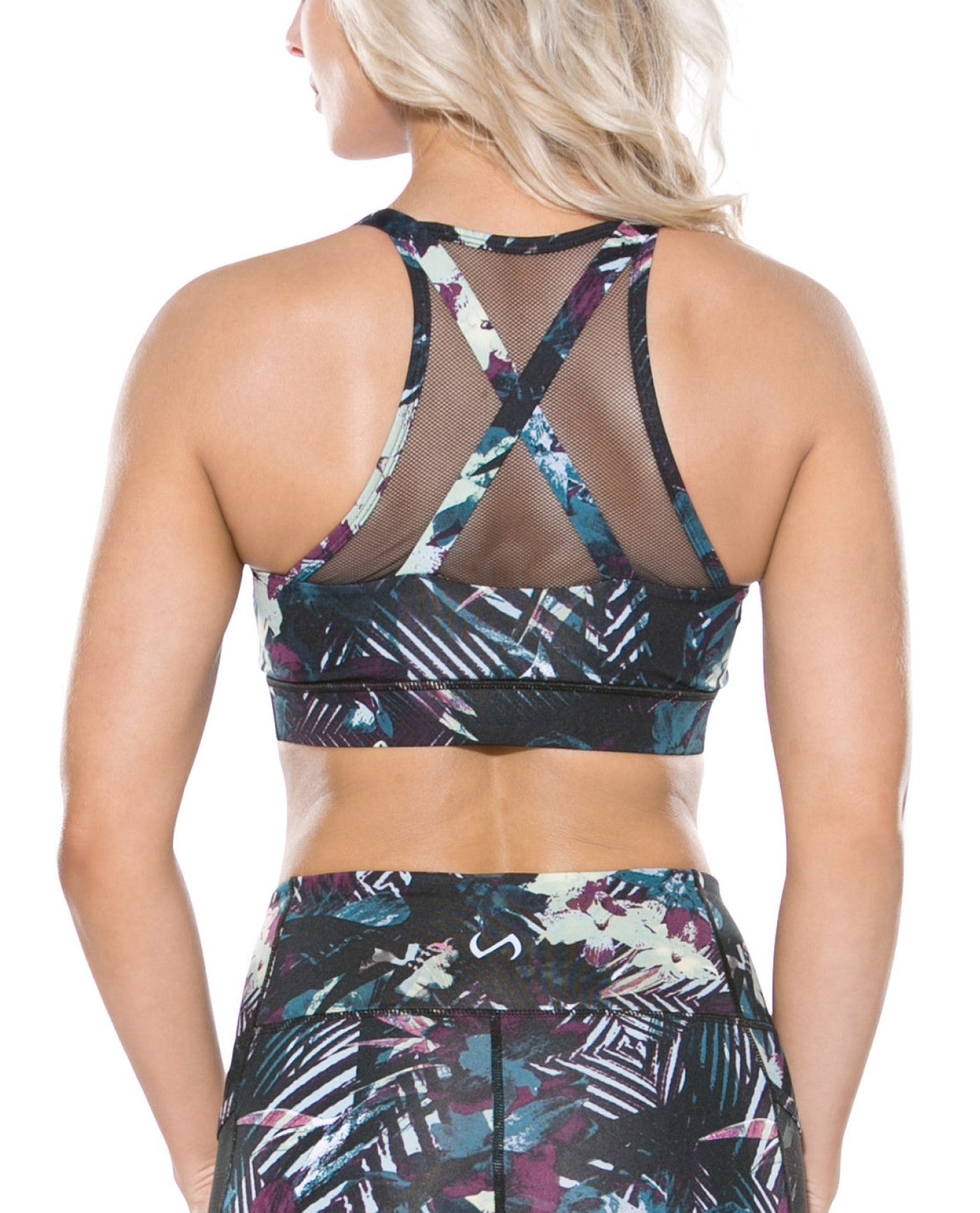 BACK OF TLF APPAREL MUSE MESH OVERLAY LUNA LOW IMPACT SPORTS BRA SIZE L | TLF PARADISE