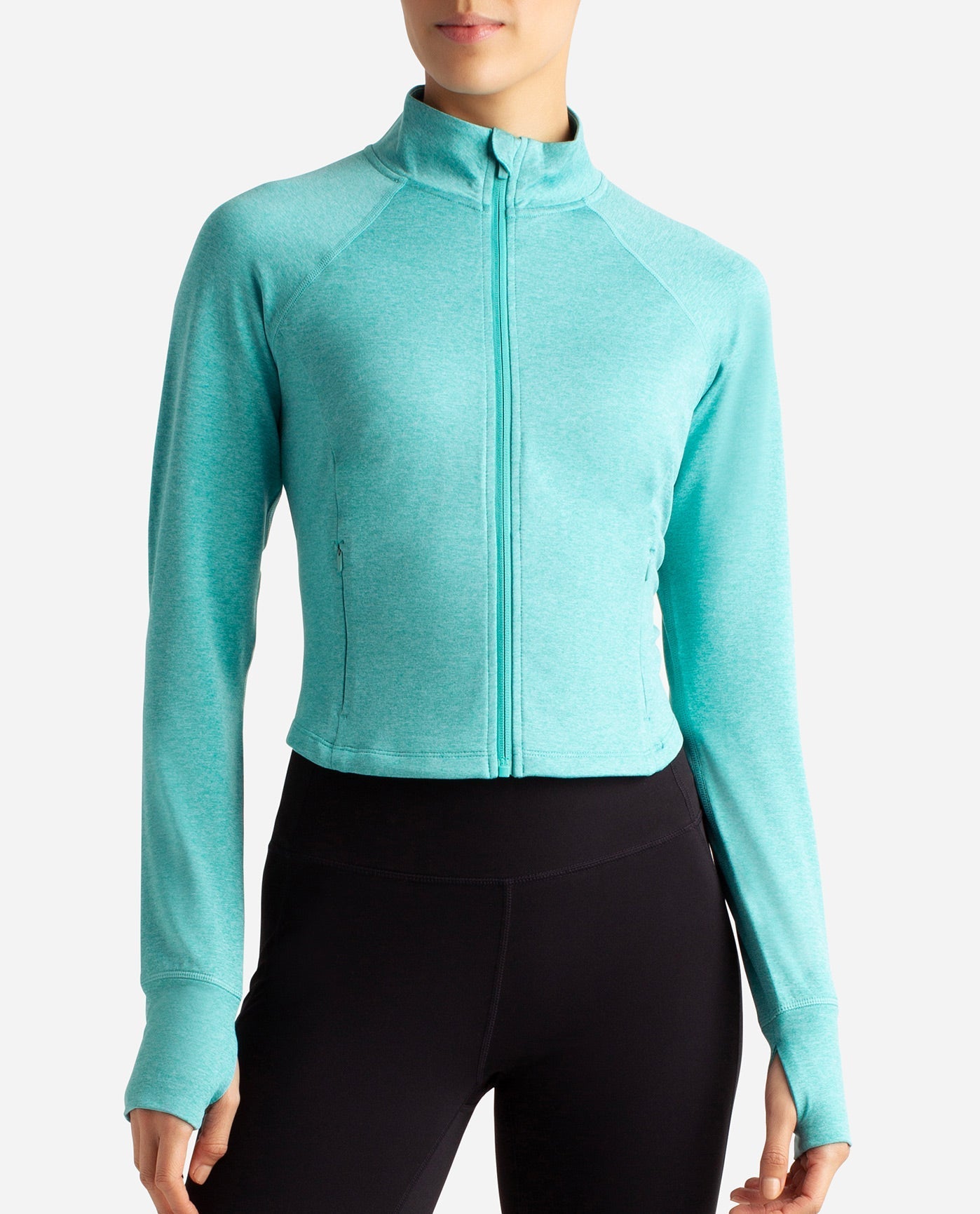 Danskin Cropped Melange Jacket | Jacket | Danskin – Swim and Sweat