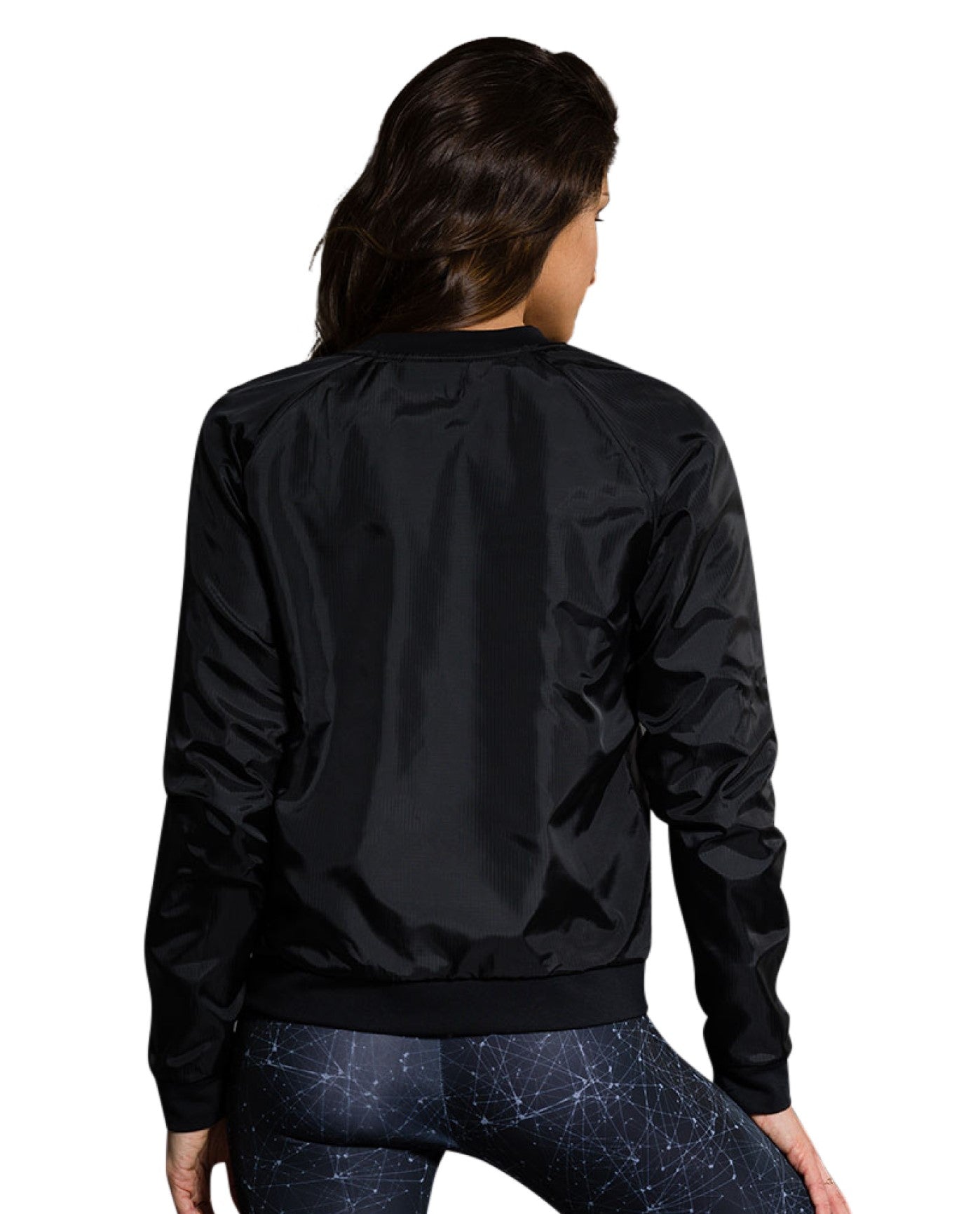BACK OF ONZIE BLACK BOMBER JACKET | SEA BLACK