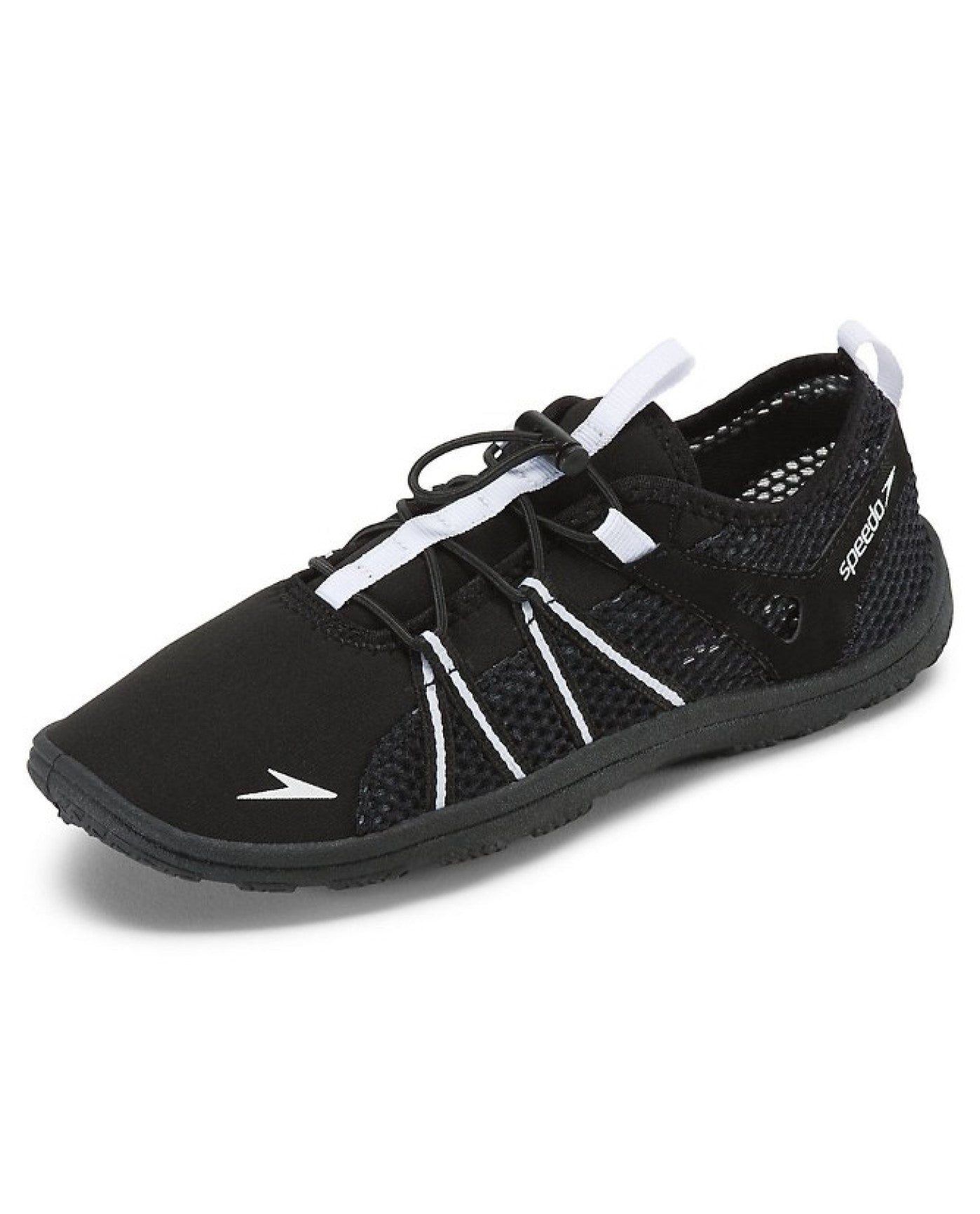 FRONT OF SPEEDO BLACK AND WHITE WOMEN'S SEASIDE LACE WATER SHOES | 980 SPEEDO BLACK