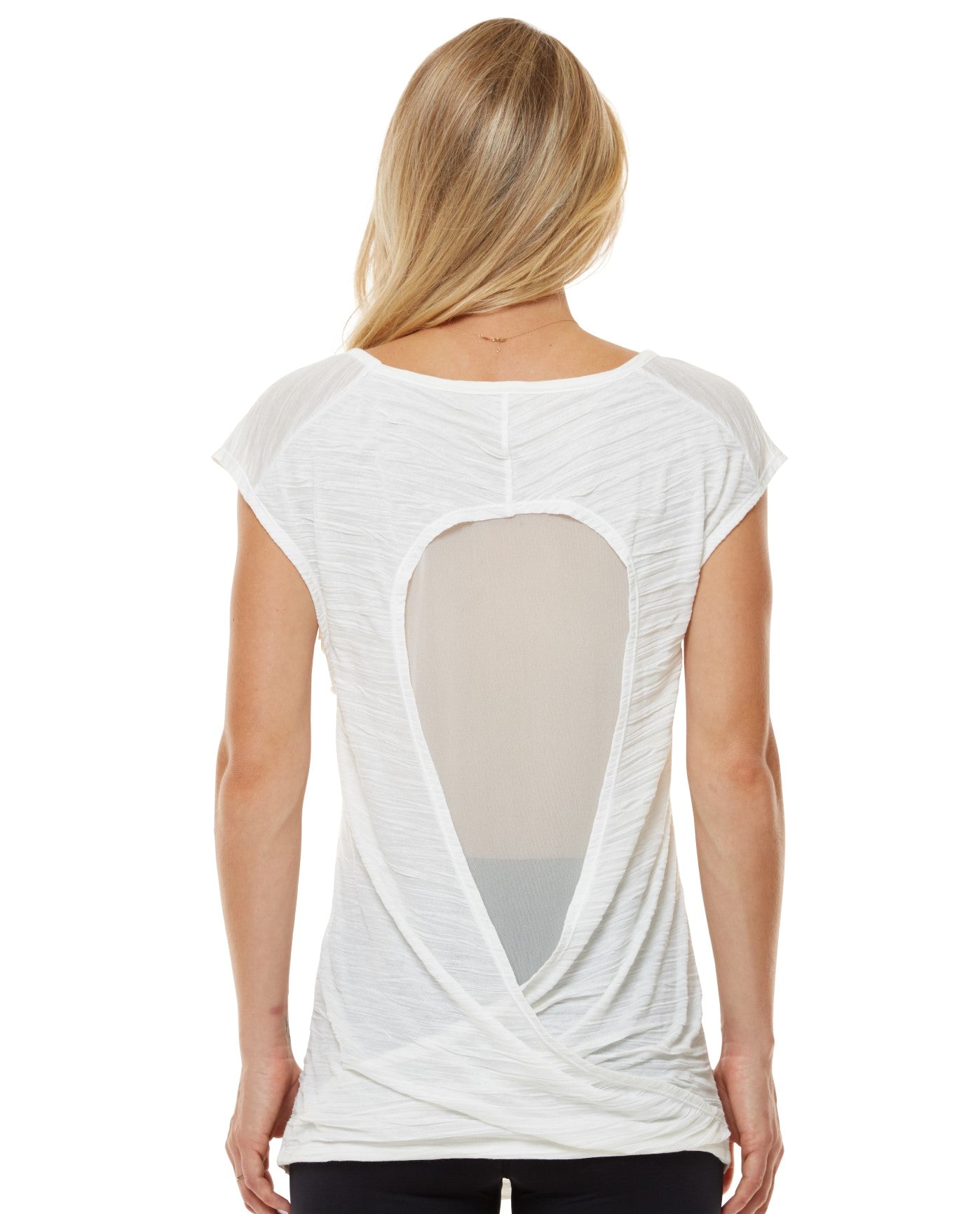 BACK OF SHAPE TWIST ATHLETIC TANK TOP | SHA WINTER WHITE