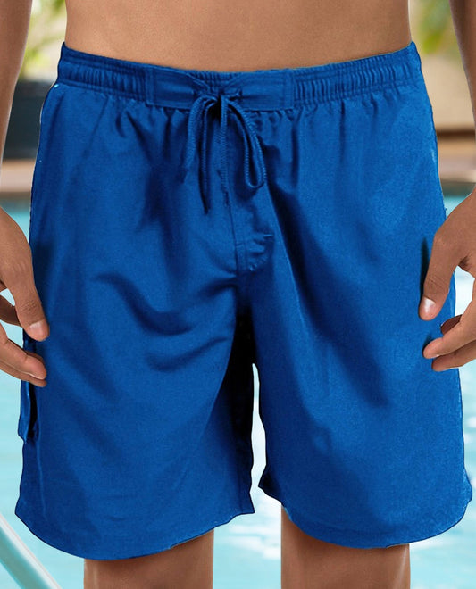 Front View Of CHLORINE RESISTANT DOLFIN SOLID MENS BOARD SHORT | 475 DOLFIN ROYAL