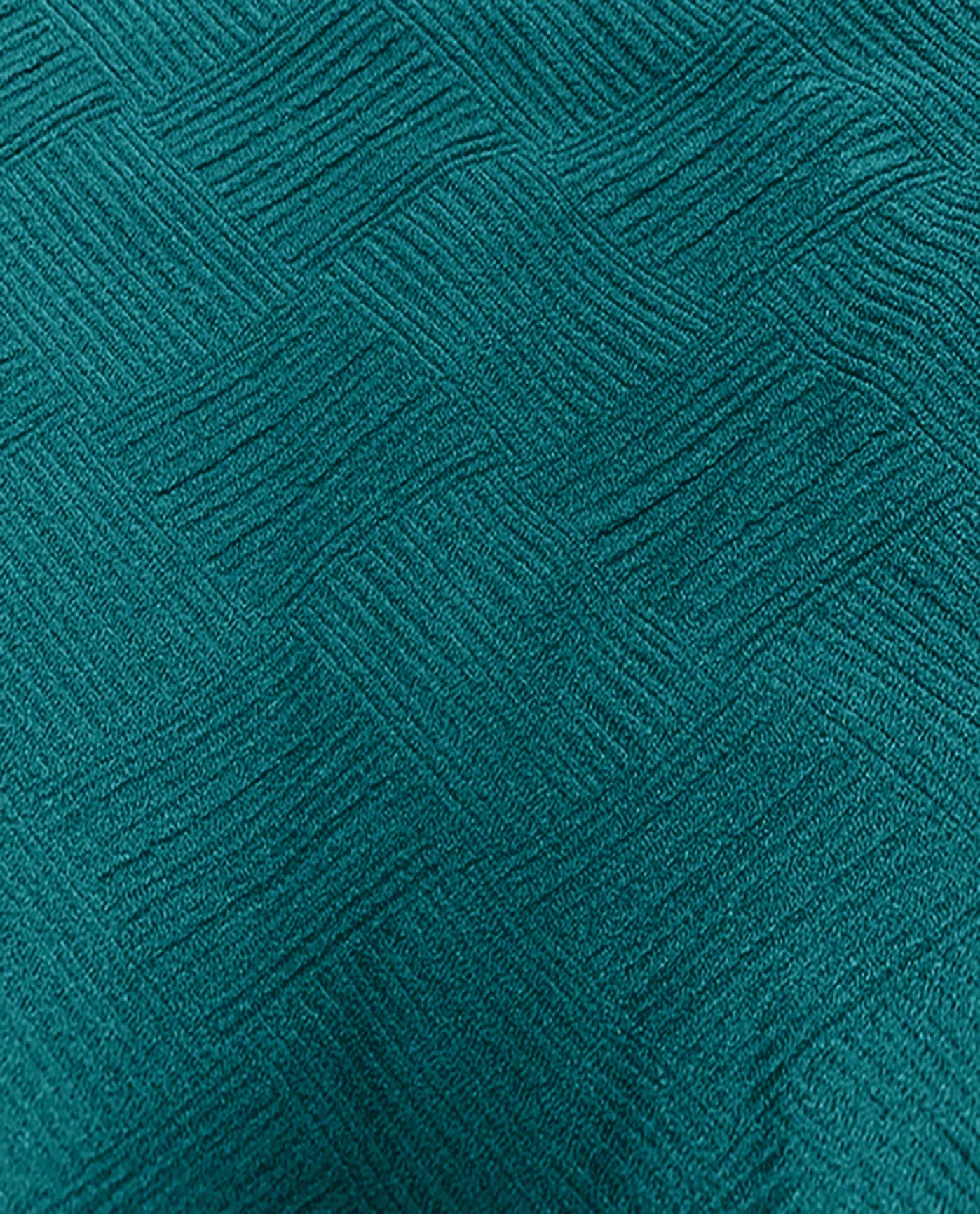 FABRIC SWATCH VIEW OF CHLORINE RESISTANT AQUAMORE SOLID SIGNATURE TEXTURED HIGH NECK PLUS SIZE SWIMSUIT | 010 AQS SIGNATURE DEEP OCEAN